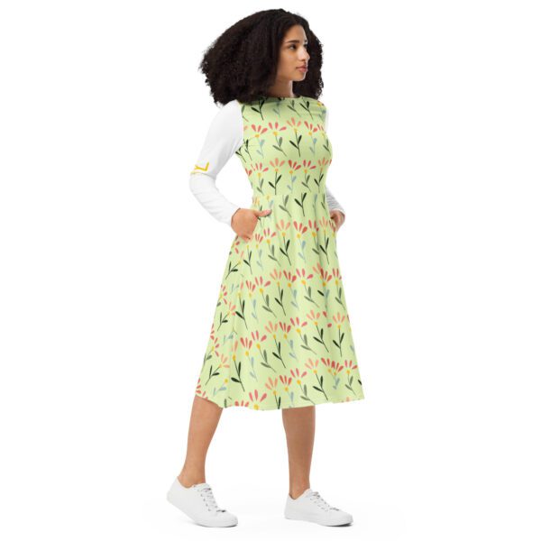 YAHites All-over print long sleeve midi dress - Image 3