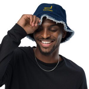 YAHites Distressed denim bucket hat