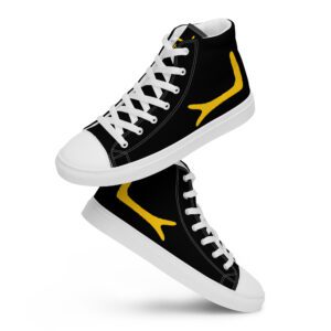 YAHites Black Men’s high top canvas shoes