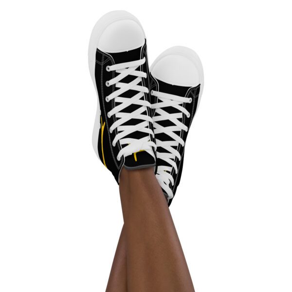 YAHites Black Women’s high top canvas shoes - Image 2