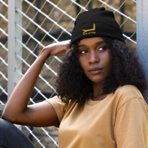 Arm of YAH Organic ribbed beanie