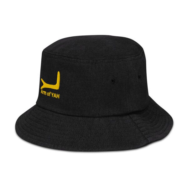 Arm of YAH Denim bucket hat - Image 9
